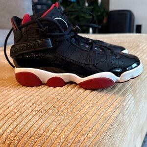 Black and Red Air Jordan Sneakers